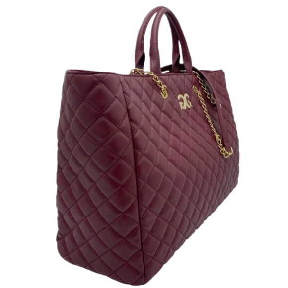 Large Gilda Paris Quilted Vegan Leather Wine Tote bag - Picture 2 of 4